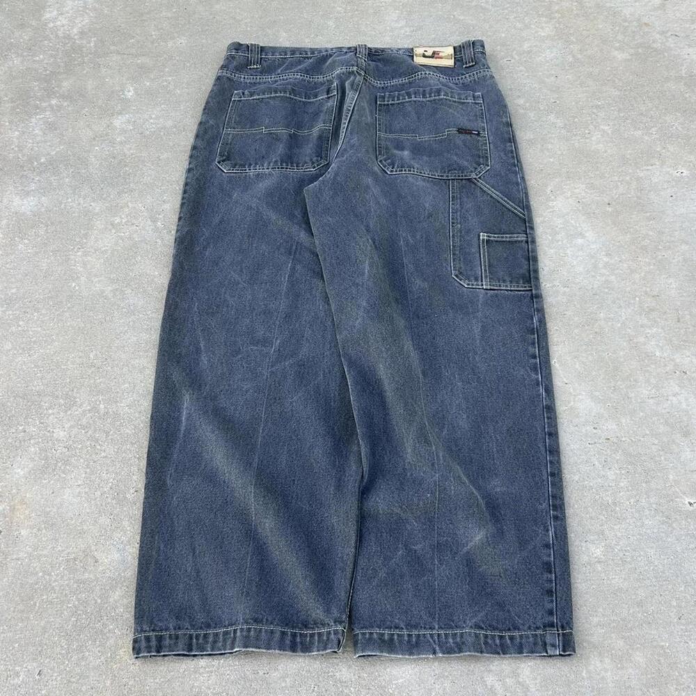 Vintage Baggy Black Faded Carpenter Loose Fit Skater Jeans